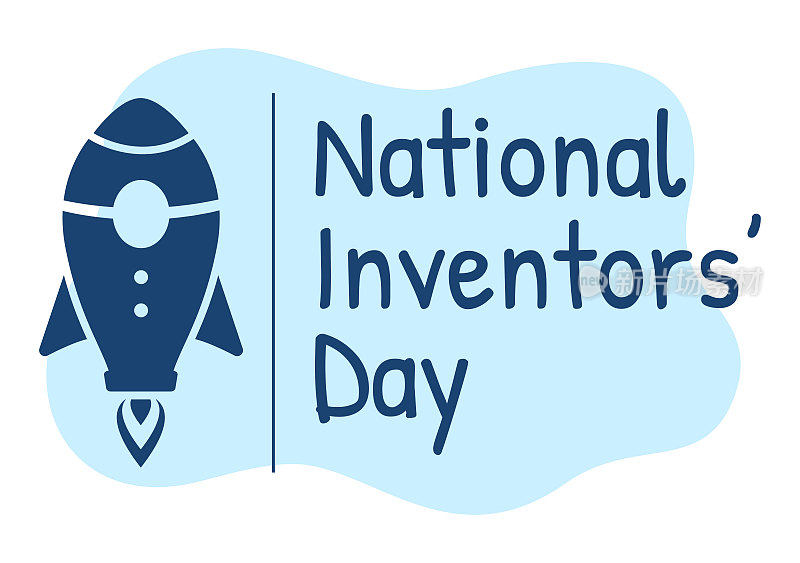 2月11日的国家发明家日庆祝天才创新，以表彰平面卡通手绘模板插图的科学创造者