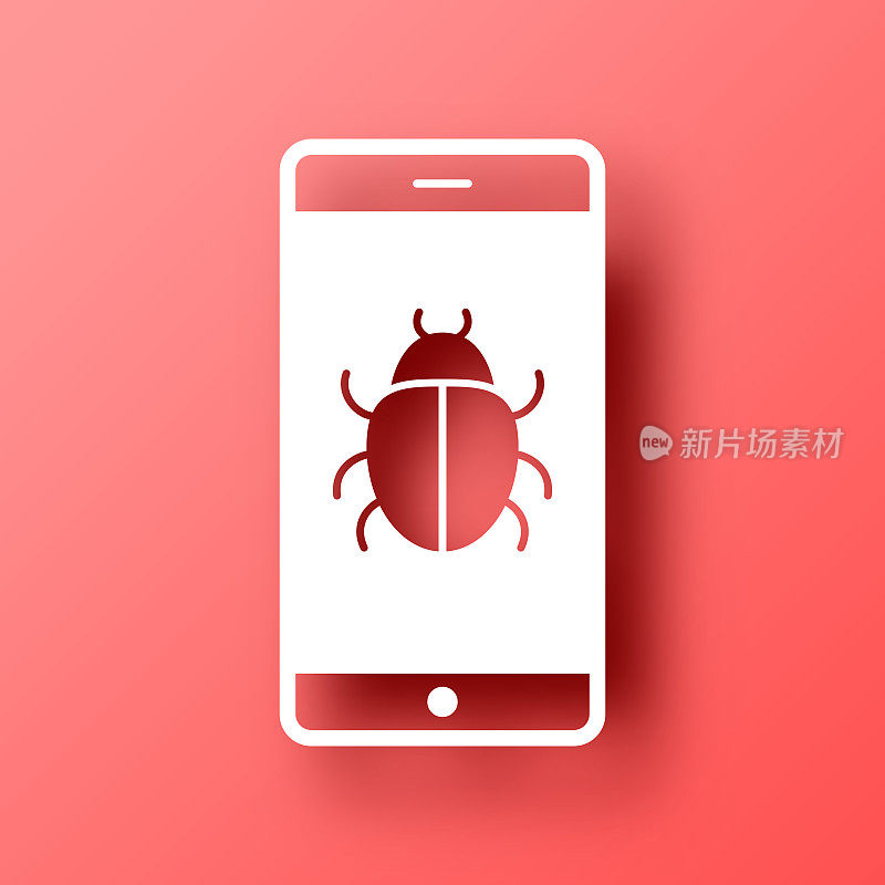智能手机有bug。图标在红色背景与阴影