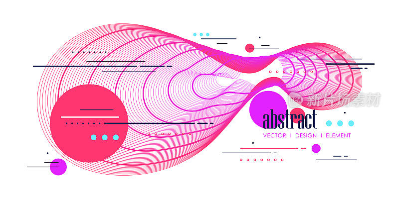 带有动态波、线和粒子的抽象背景。