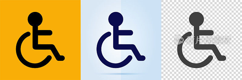 轮椅图标集。