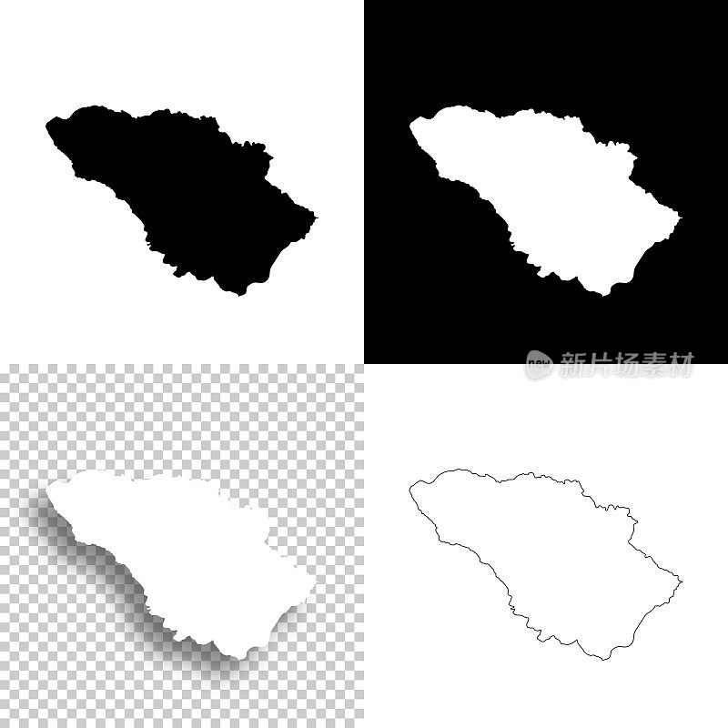 马里兰州霍华德县。设计地图。空白，白色和黑色背景