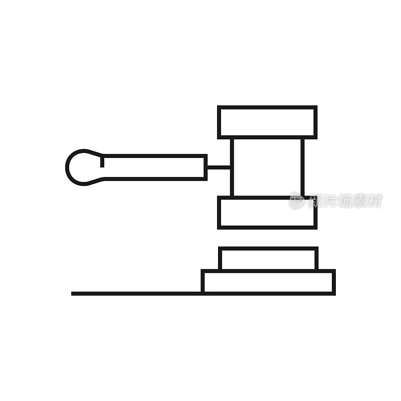 槌线图标矢量插图。图标设计的标志，移动应用程序，网站，用户界面，用户体验，标志，符号。