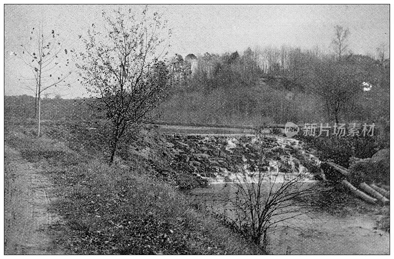 汉普顿县，马萨诸塞州的古董图像:斯普林菲尔德，瀑布