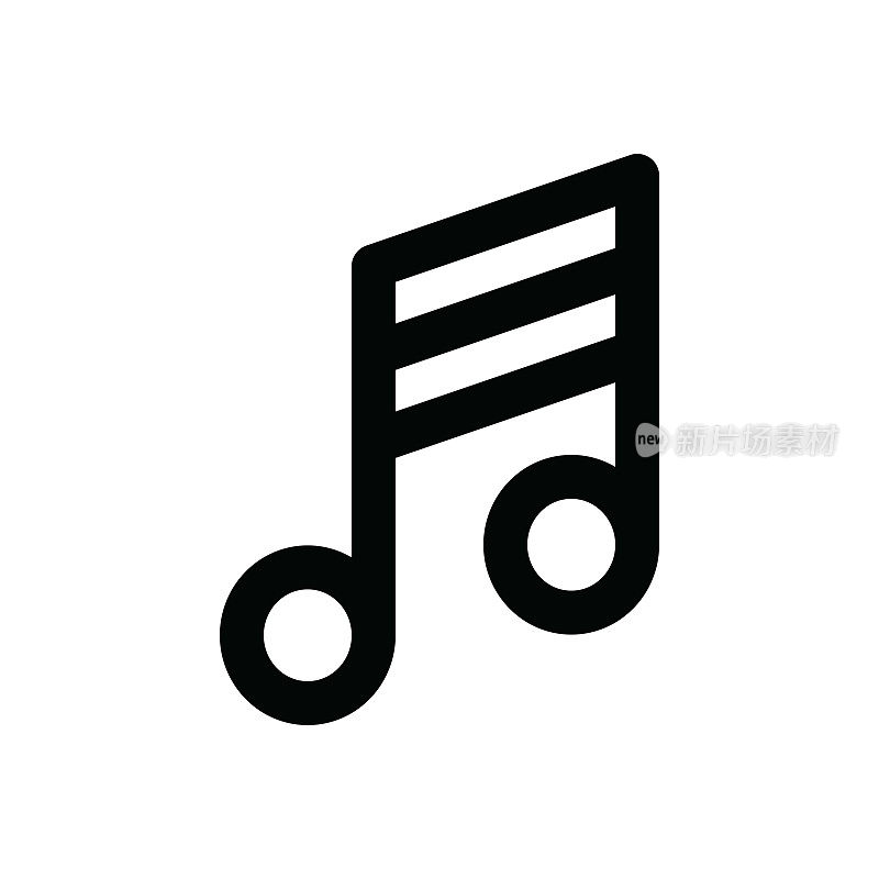 媒体细线图标-可编辑描边