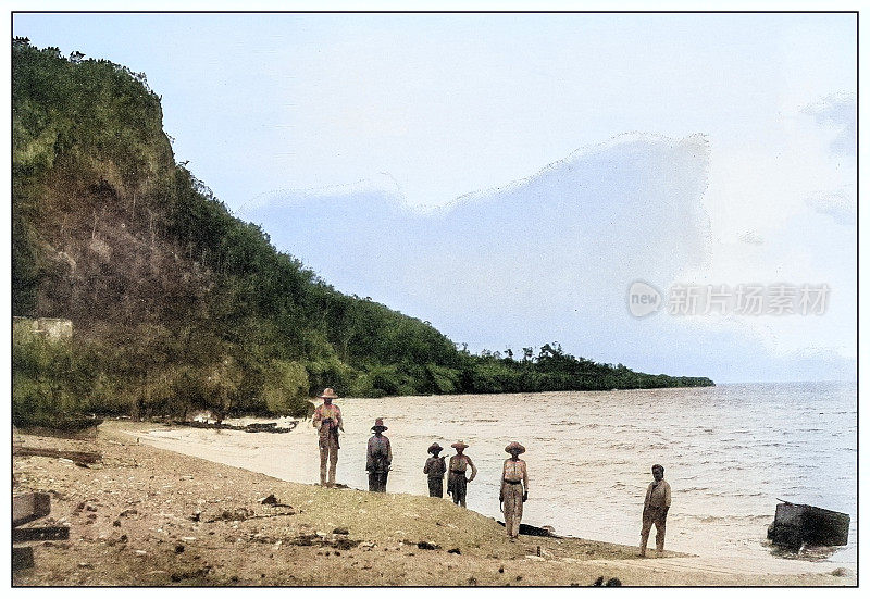 古色古香的黑白照片:古巴海岸