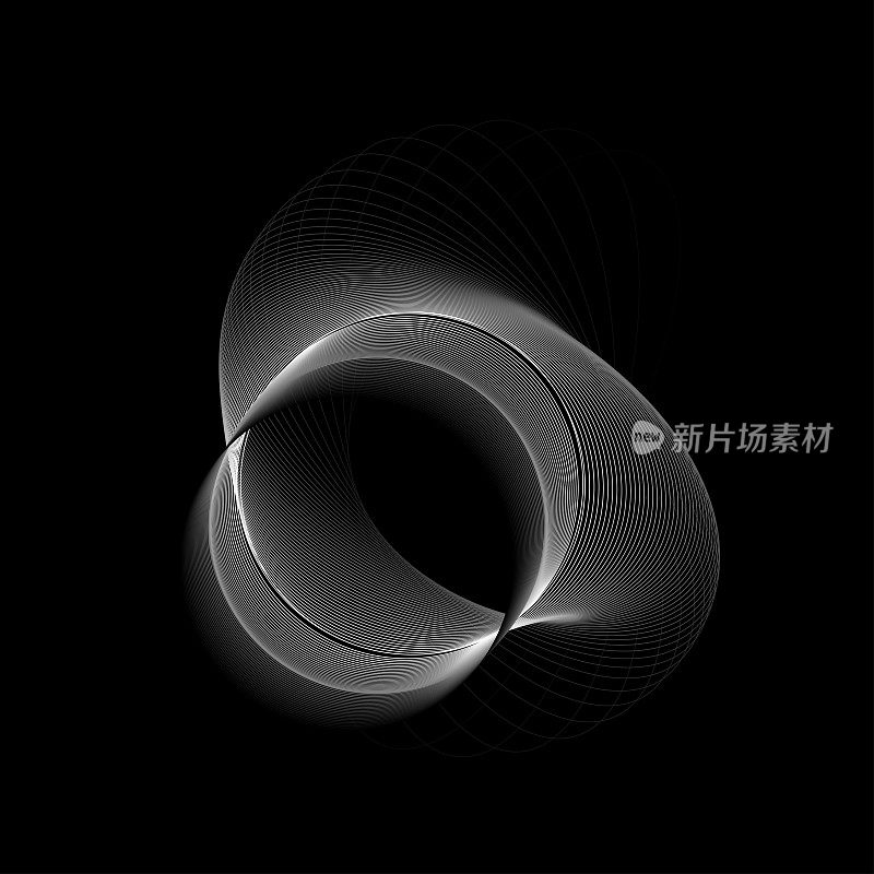 抽象黑白螺旋转圆图案的工艺背景