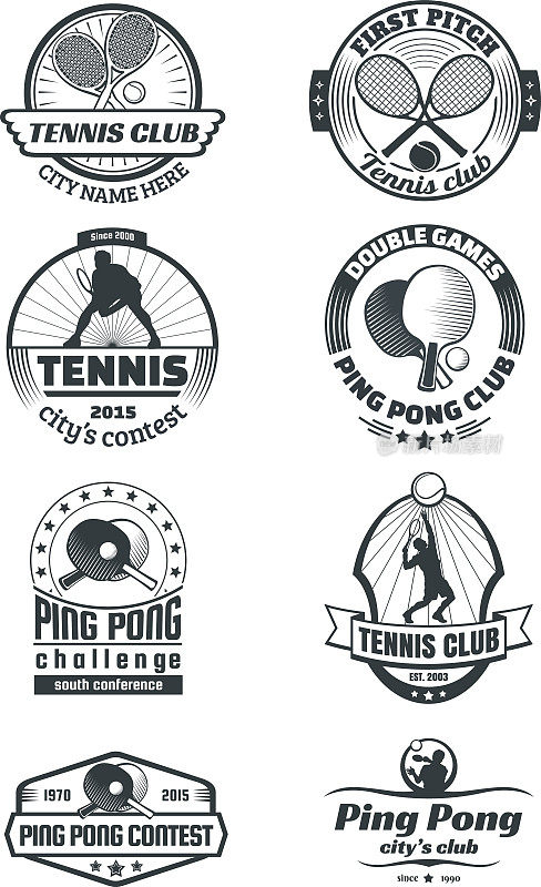 网球和乒乓球的徽章