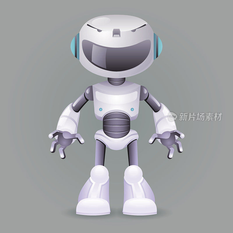 机器人创新技术科幻未来可爱的小3d设计矢量插图