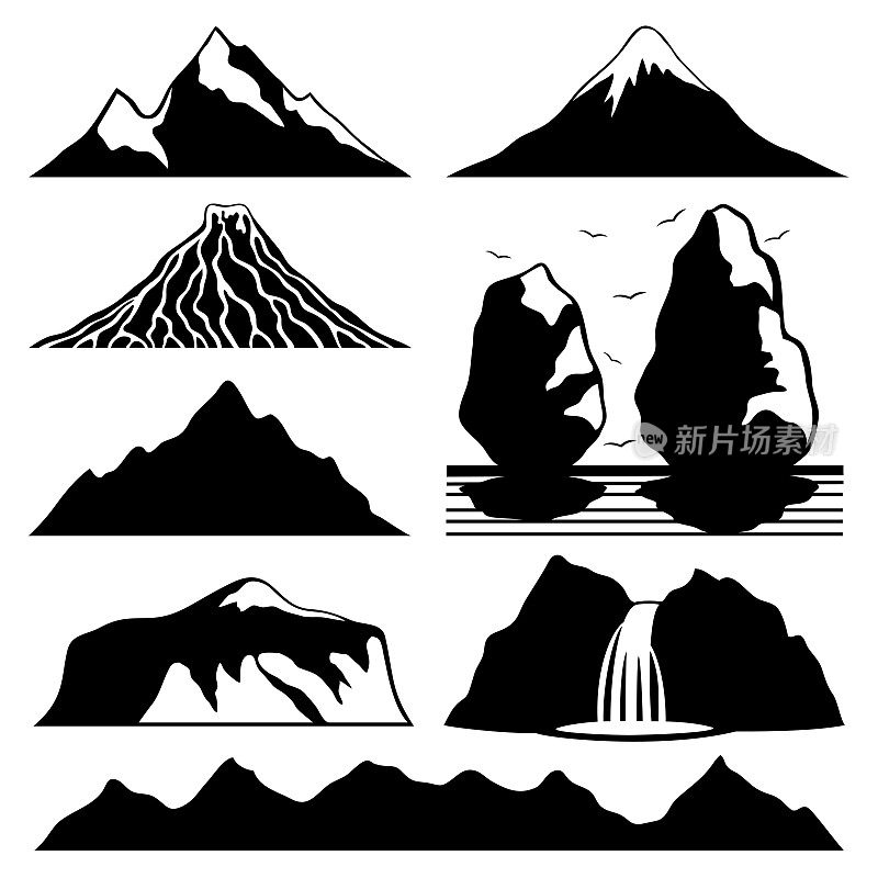 山脉和火山。