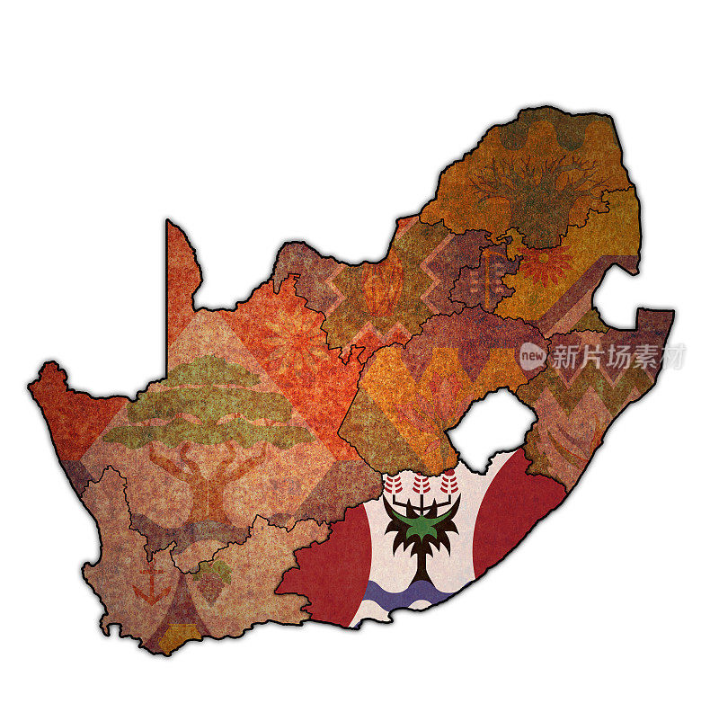 南非行政地图上的东开普地区旗