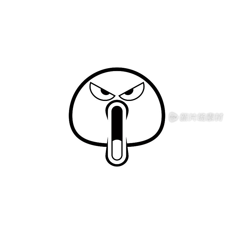 可爱的表情，愤怒的脸图标