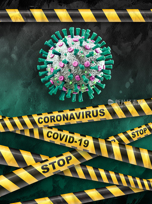 COVID-19冠状病毒在安全警戒线后面