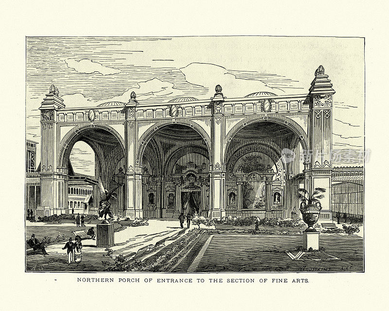 巴黎世界博览会的北门廊，1878年