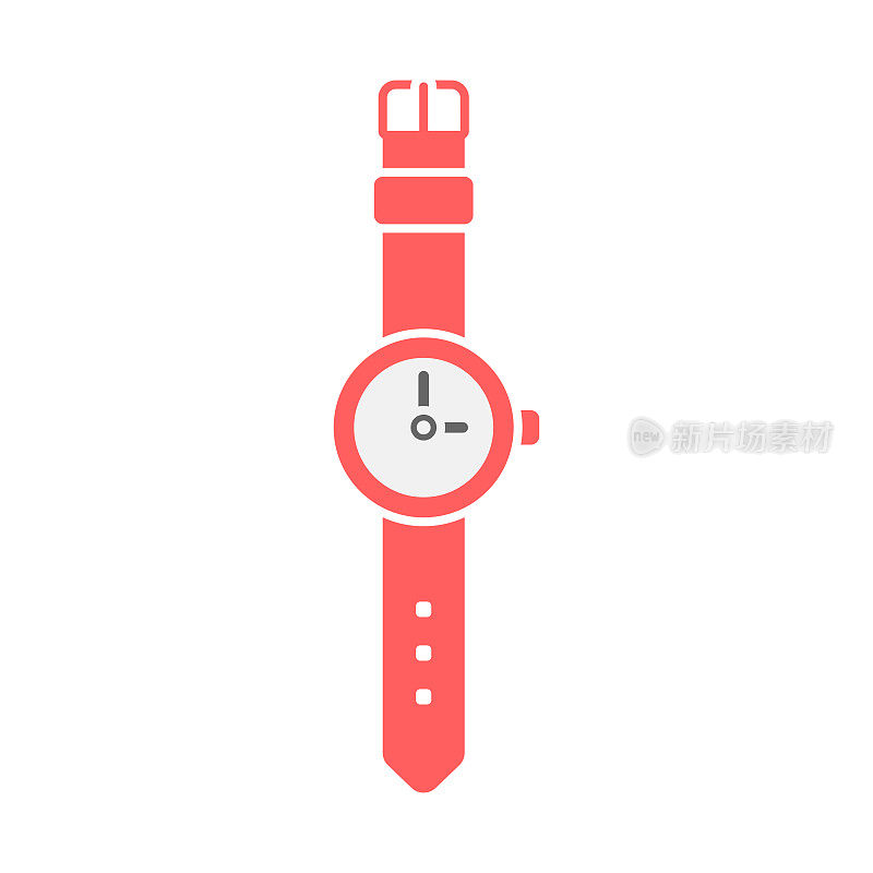 手表或时钟图标平面设计。