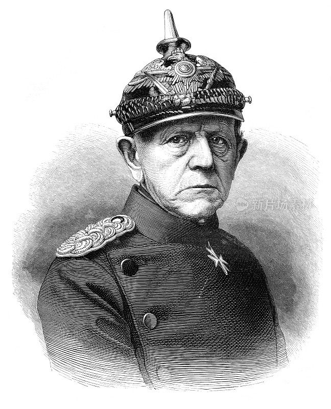 1870年，普鲁士军队的赫尔穆特・卡尔・本哈德・冯・莫尔克将军