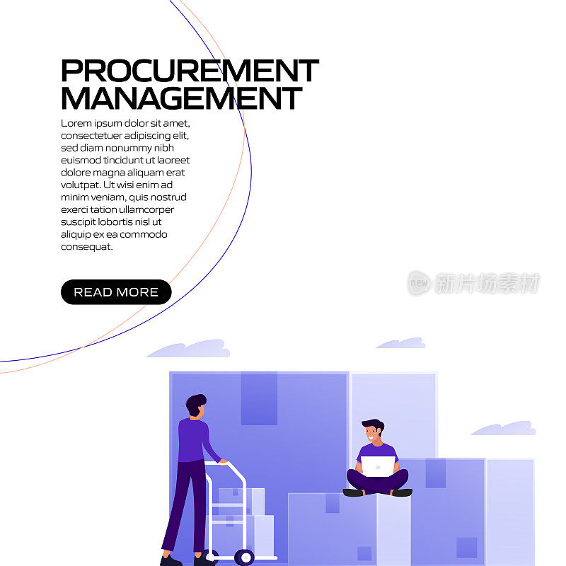 采购管理概念矢量插图网站横幅，广告和营销材料，在线广告，业务演示等。