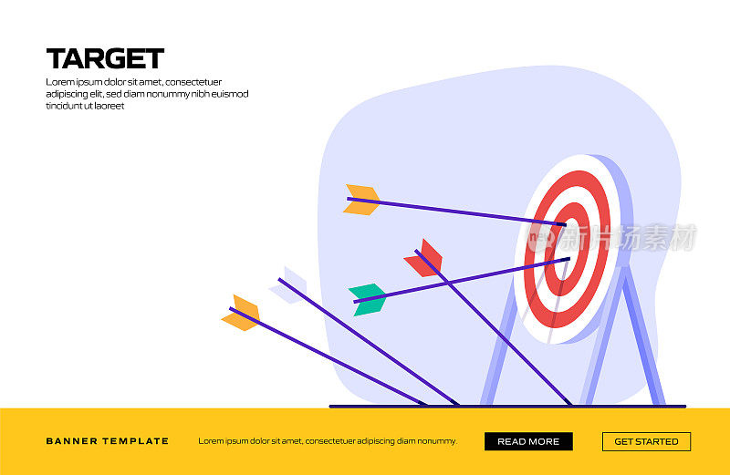 目标概念矢量插图网站横幅，广告和营销材料，在线广告，业务演示等。