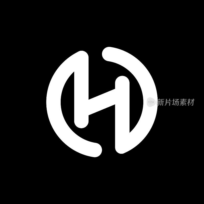 字母H实心标志