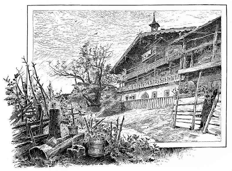 奥地利Pinzgau地区的农舍