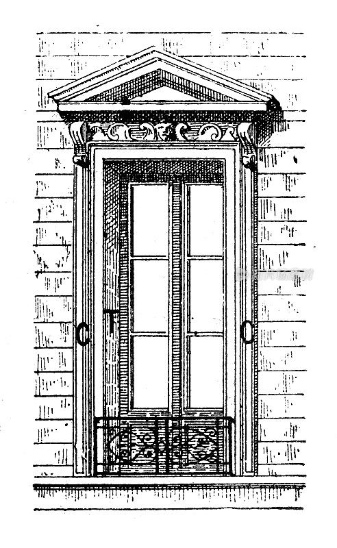 古董插图:窗口