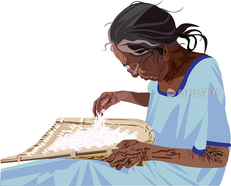 扫米的老妇人