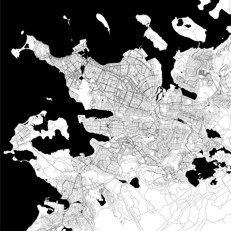 冰岛雷克雅未克矢量地图