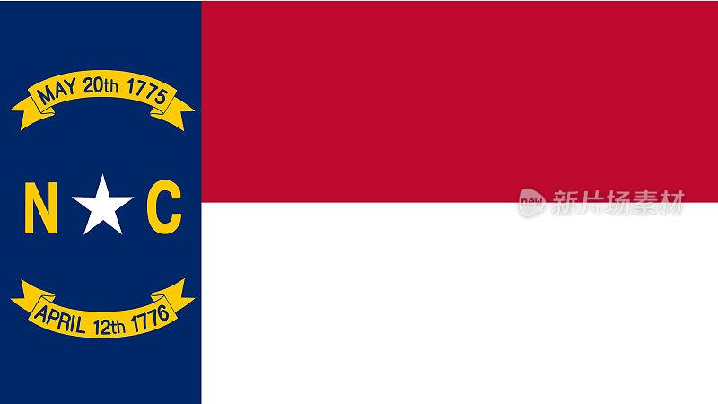北卡罗来纳州旗帜Eps文件-北卡罗来纳州旗帜矢量文件