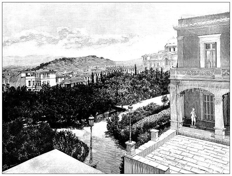 古色古香的形象:雅典的法国学校，“雅典法兰西学院”