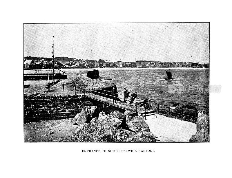 19世纪c意象英国北贝里克港入口;《救生艇之书》1894