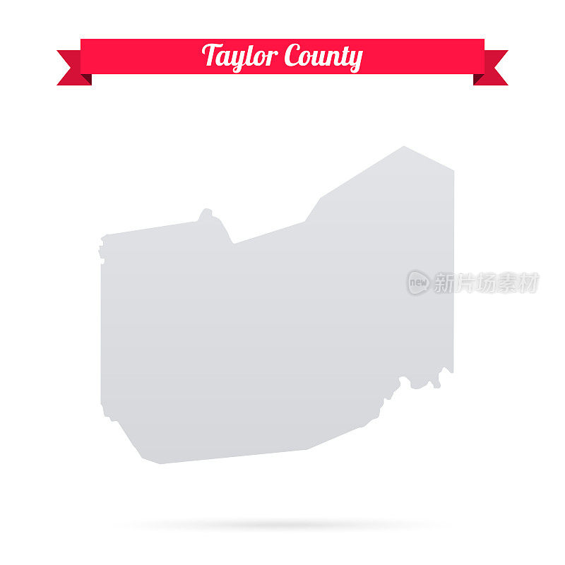 西弗吉尼亚州泰勒县。白底红旗地图
