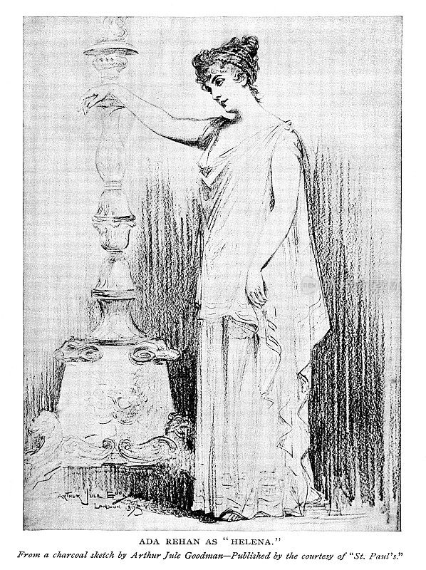 艺术家亚瑟·朱尔·古德曼，美国女演员，19世纪