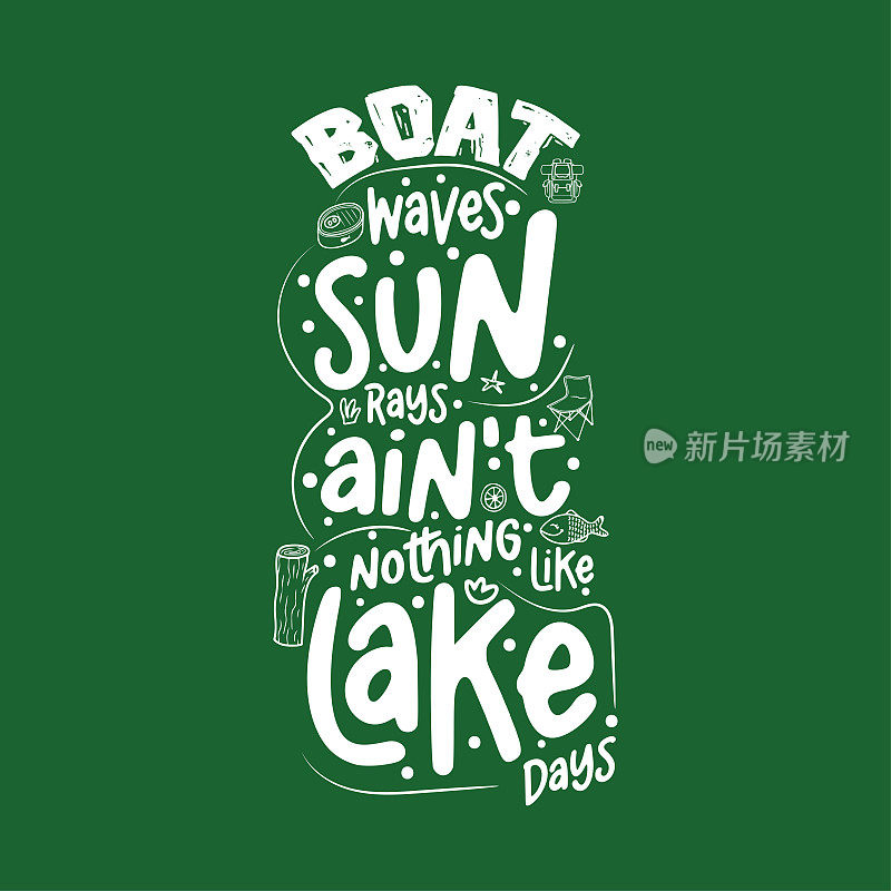 船浪太阳光线不像湖日激励口号概念。向量引号。为t恤和包，海报和卡片印刷插图。孤立在白色背景上。