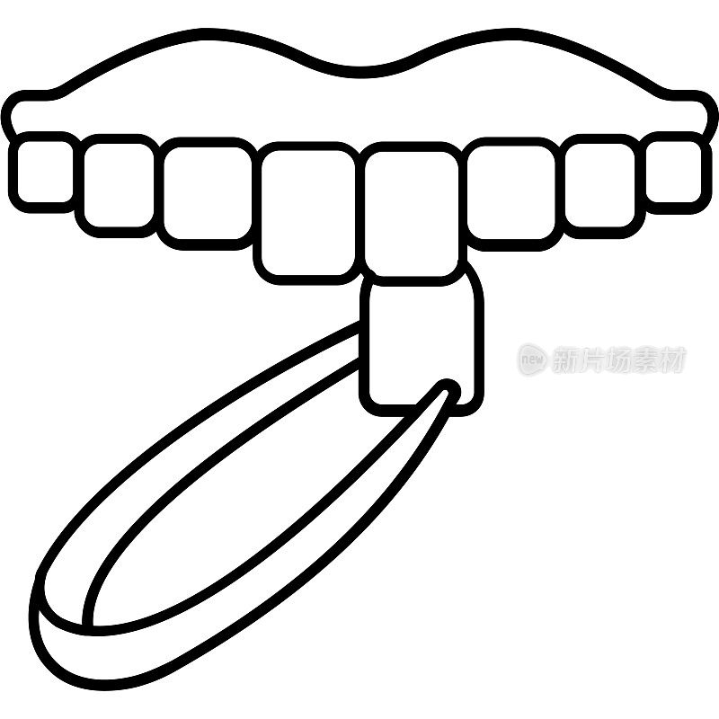 牙科轮廓矢量图标，可以很容易地编辑或修改
