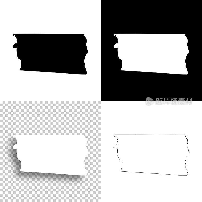 切斯特县，南卡罗来纳。设计地图。空白，白色和黑色背景