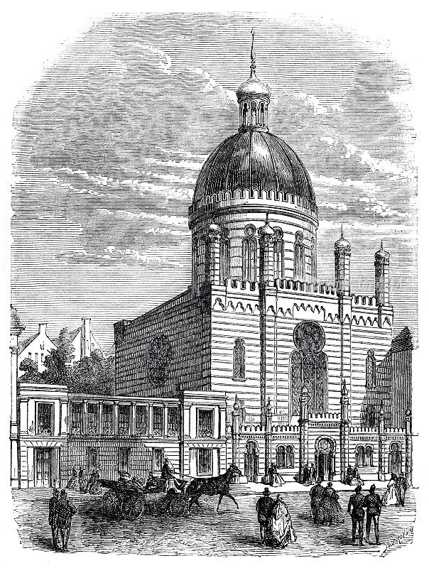 科隆的犹太教堂(1861年插图)