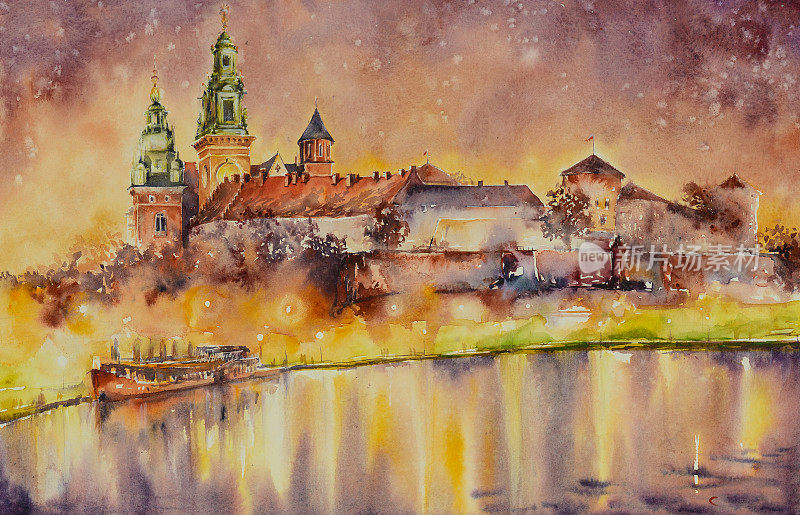 Wawel城堡。波兰
