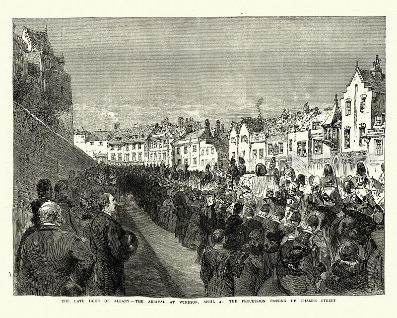 利奥波德王子的葬礼，泰晤士河街，温莎，1884年