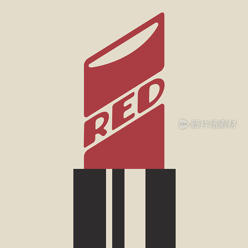 红色口红标志模板。