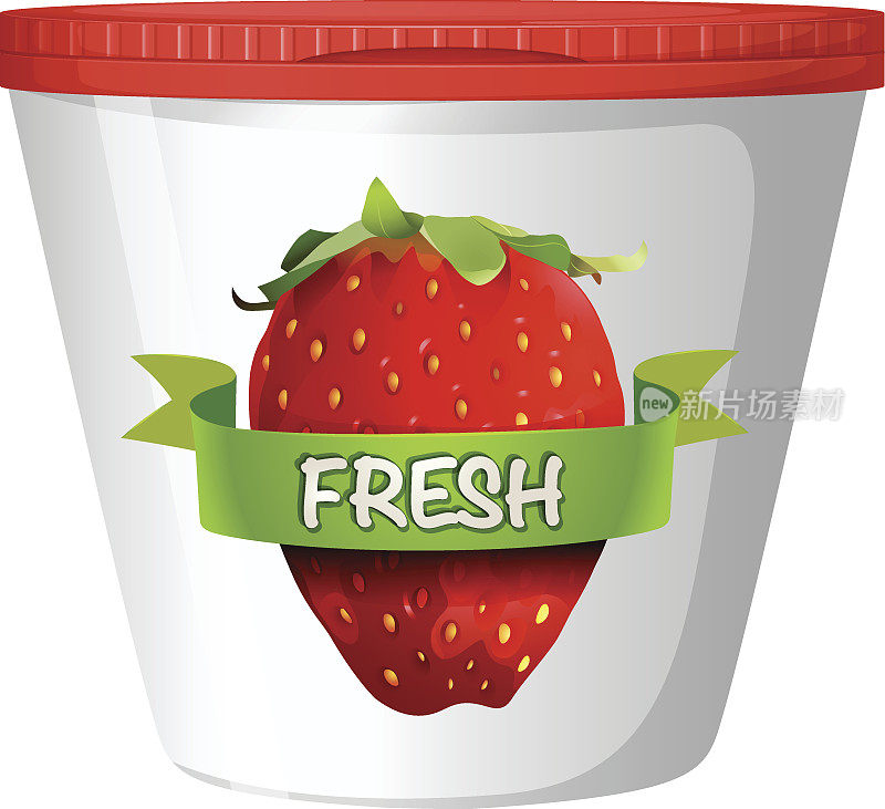 塑料杯里的新鲜草莓