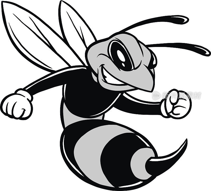 蜜蜂吉祥物插图