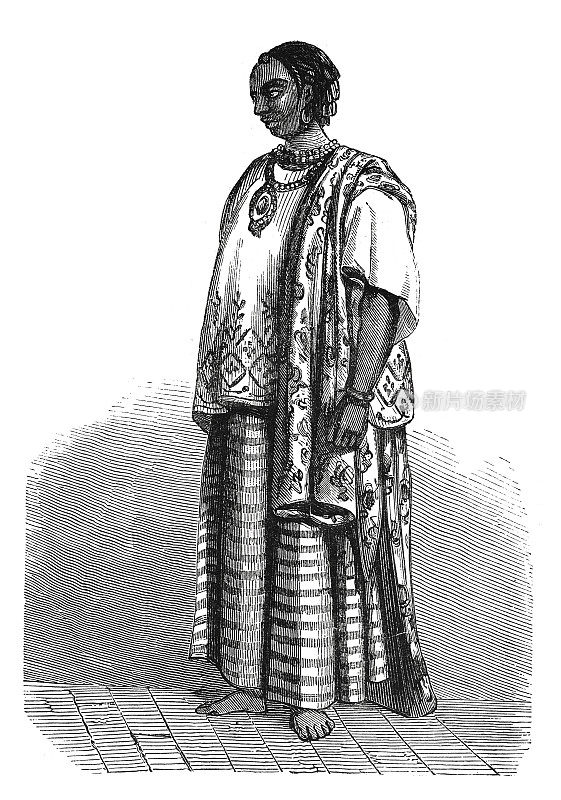 女Jolof的传统服饰(古董雕刻)
