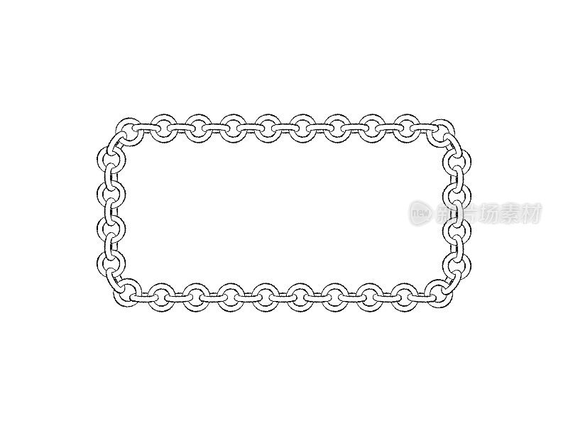 frame.Rectangle链。孤立在白色背景上。示意图说明。
