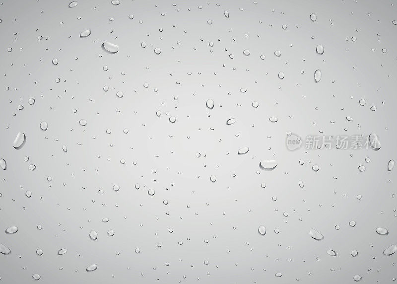 湿玻璃背景。滴在窗户上。雨的概念。