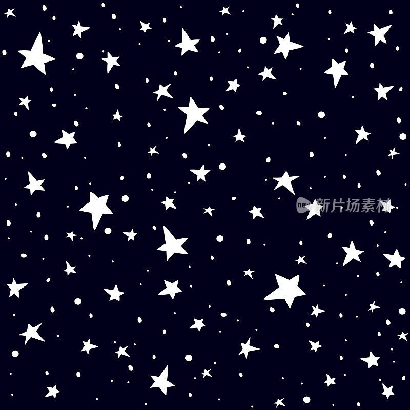 无缝模式背景与夜空和星星