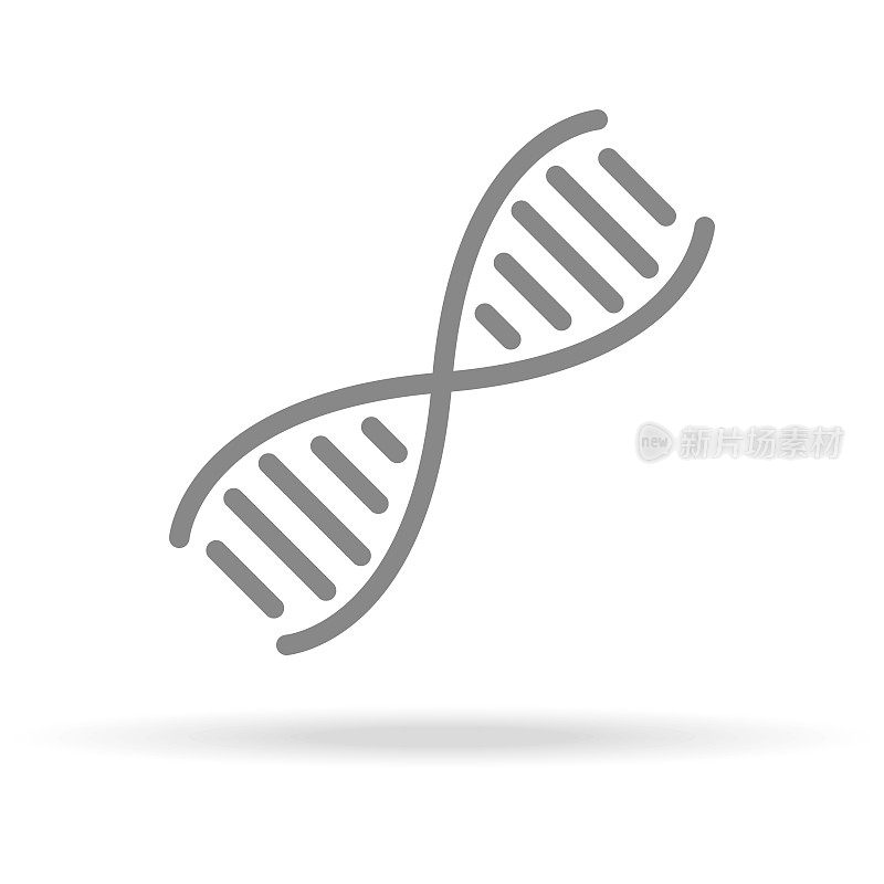 DNA，遗传学图标在时尚细线风格孤立在白色背景。医疗符号为您的设计，应用程序，符号，UI。矢量图