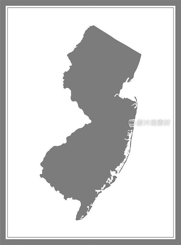 新泽西轮廓矢量地图制图学