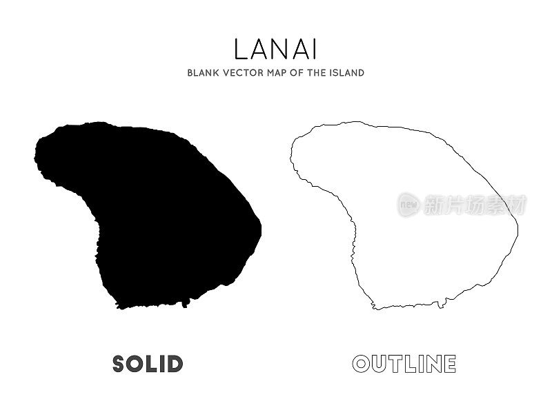 拉奈岛的地图。