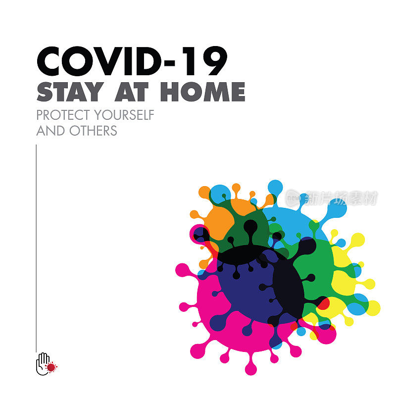 COVID-19流感作为危险流感毒株的案例作为大流行概念横幅平面样式插图，COVID-19库存插图