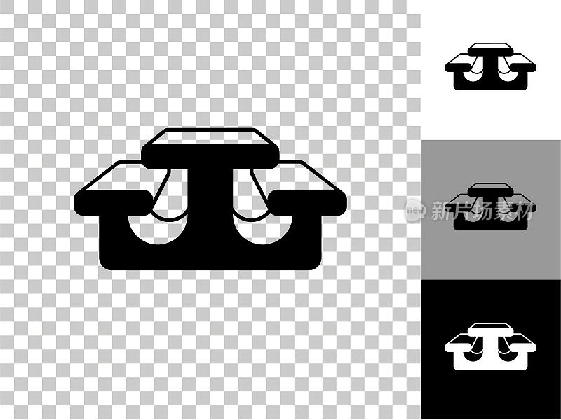 午餐桌图标在棋盘上透明的背景