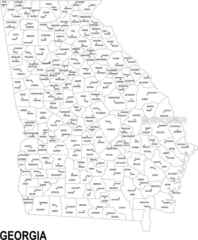 乔治亚州轮廓图